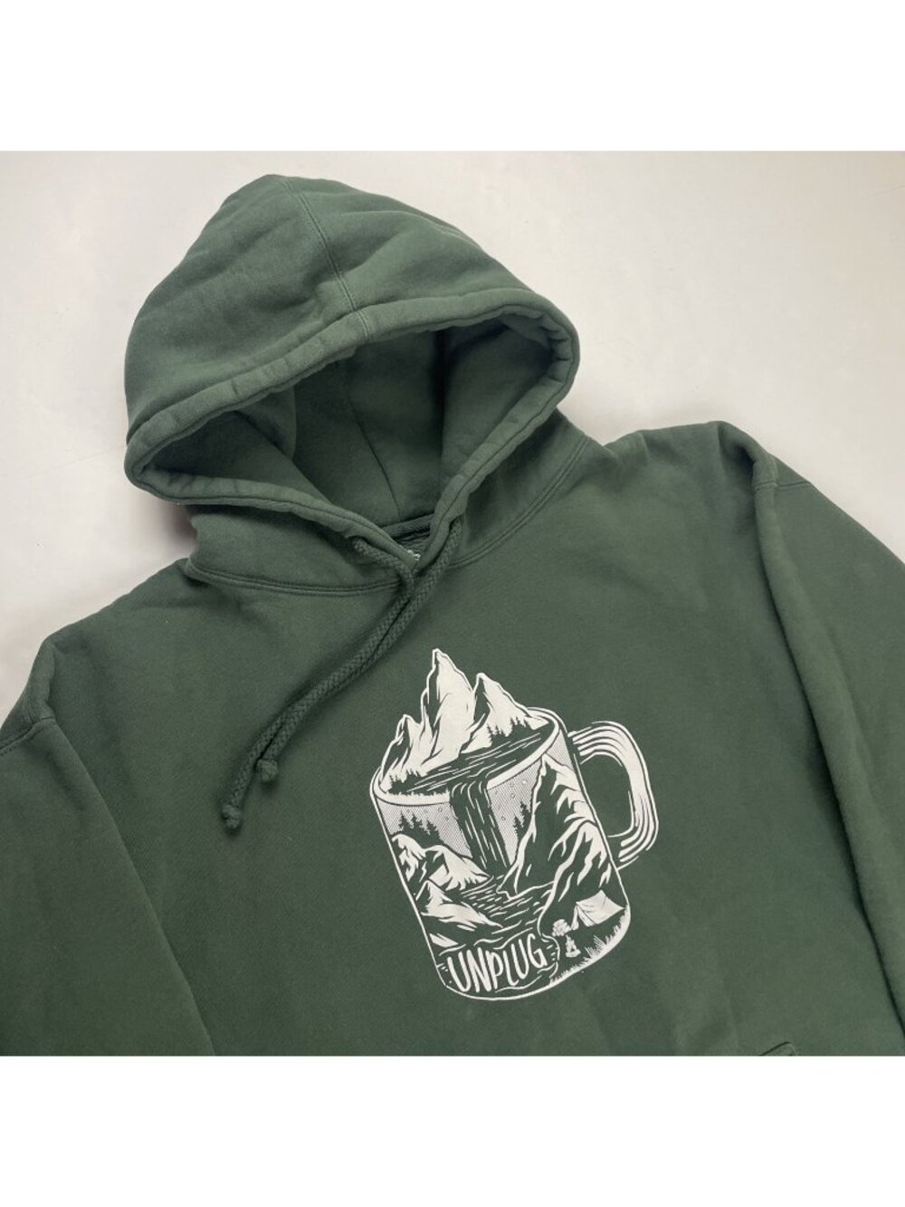 Life Unplugged Graphic Hoodie Sweatshirt Men’s XL Heavyweight Coffee Mug Outdoor